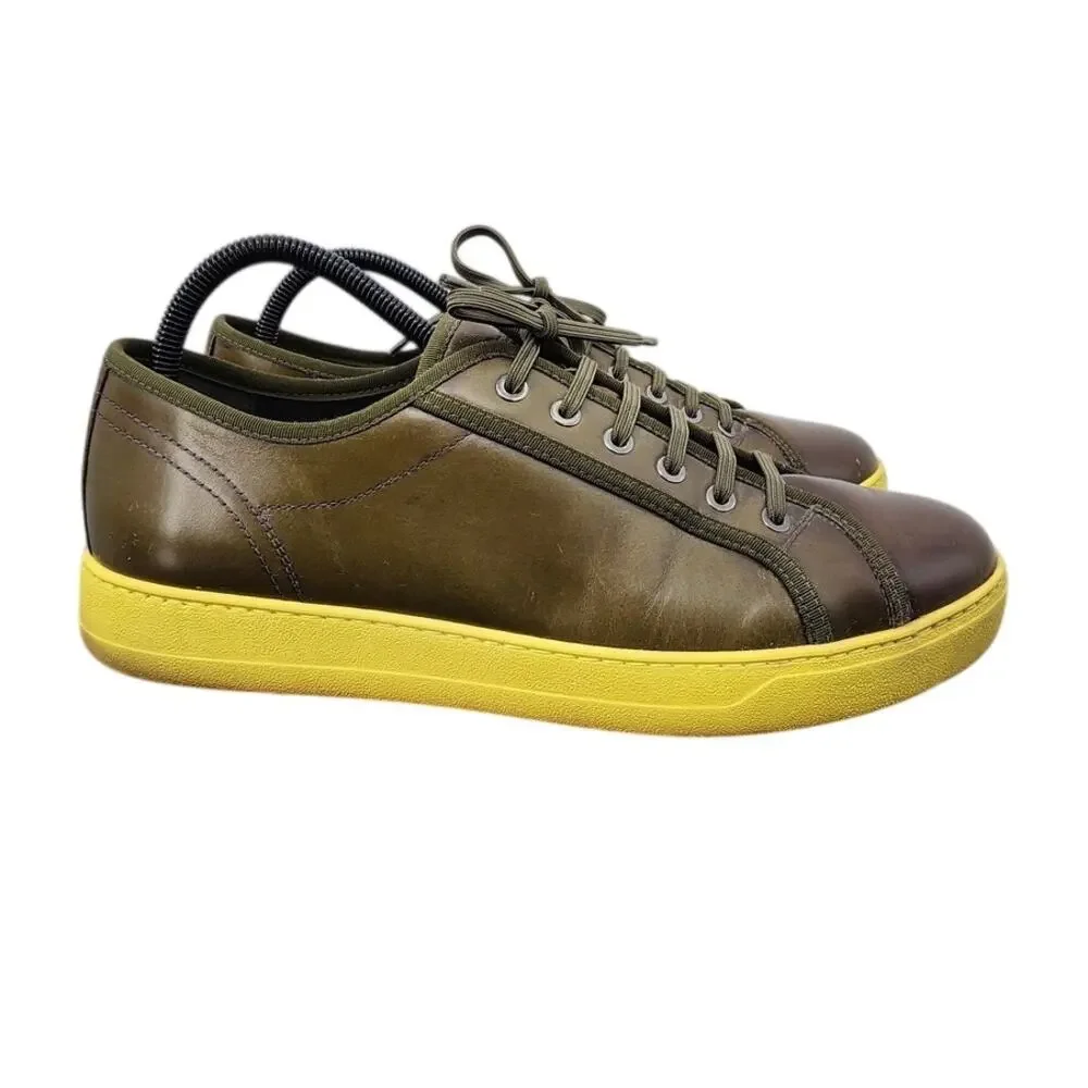 Salvatore Ferragamo Men's Fulton Leather Sneakers Size 9‎ EE Wide Width